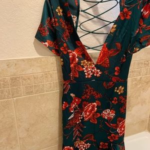 Green Satin Silk Dress